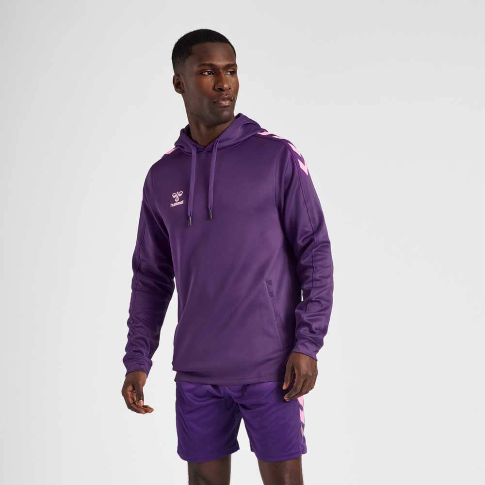 Hummel Men's Shoulders Arrow Be Cool Activewear Hoodie Men's Jacket HAS Apparel Purple & Pink XS 