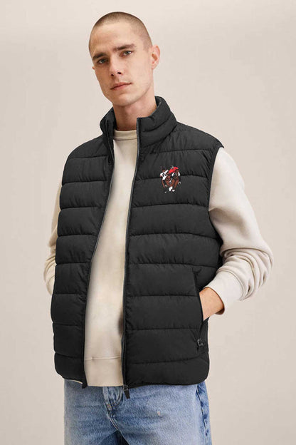 Men's Double Pony Embroidered Body Warmer Puffer Gilet