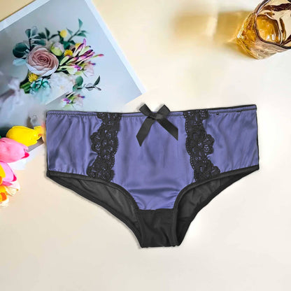 Mpz Women's Fancy Lace Design Silk Underwear Women's Lingerie RAM Powder Blue M 