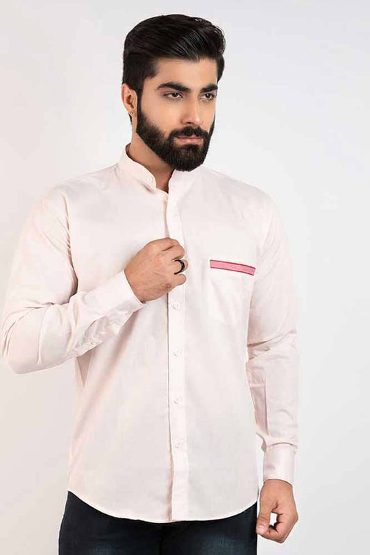 Hopio Men's Haradok Mandarin Collar Style Casual Shirt
