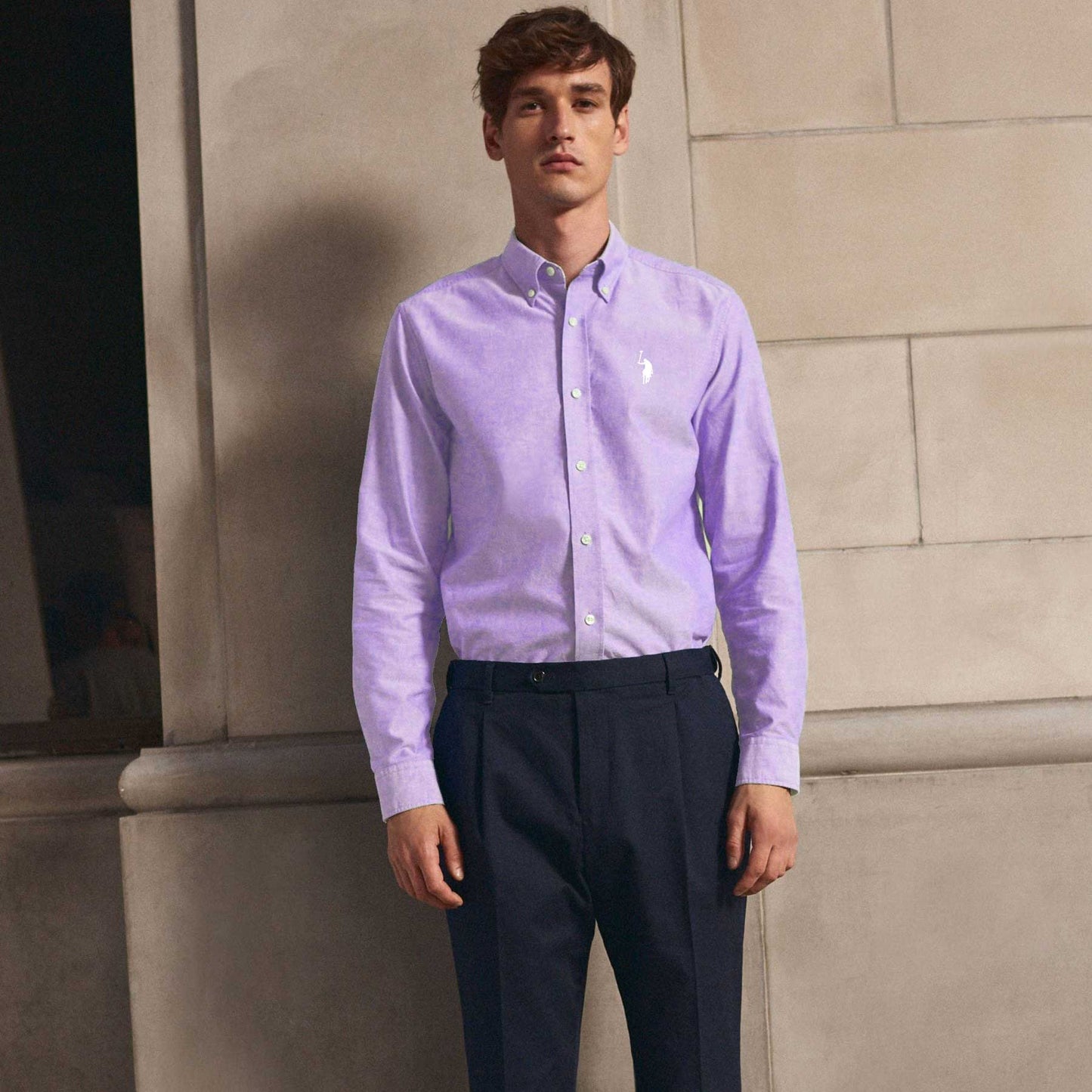 Polo Republica Men's Signature Pony Embroidered Solid Casual Shirt Men's Casual Shirt Polo Republica Lilac S 