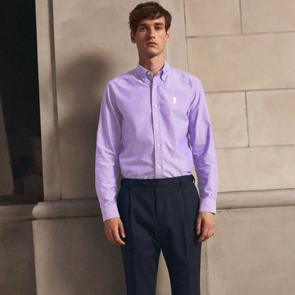 Polo Republica Men's Signature Pony Embroidered Solid Casual Shirt Men's Casual Shirt Polo Republica Lilac S 