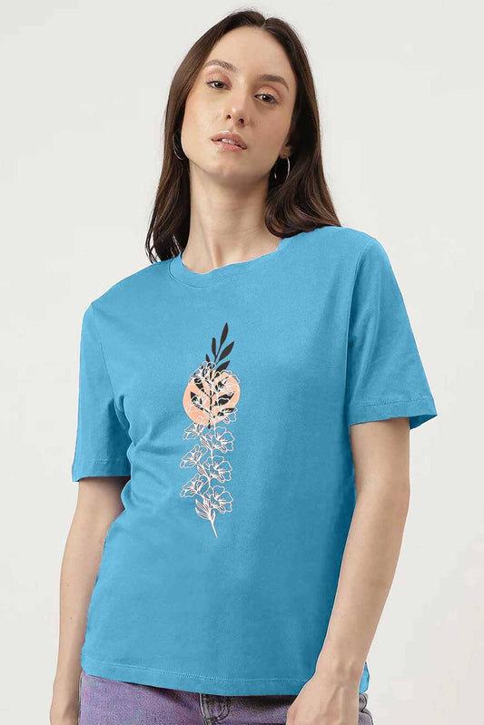 East West Women's Floral Printed Short Sleeve Tee Shirt