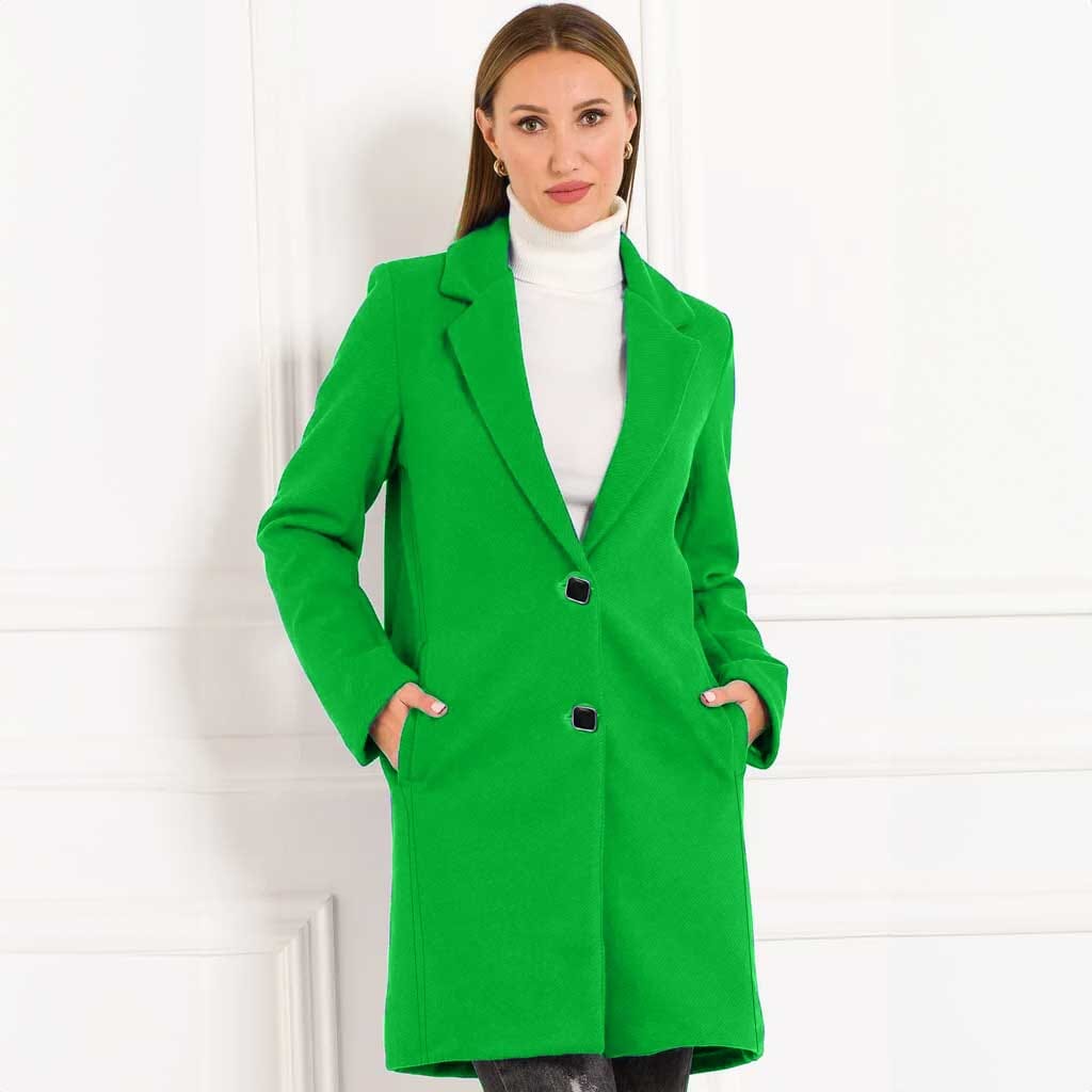 Classic Fashion Women's Winter Outwear Wool Long Coat Women's Jacket First Choice Green M 
