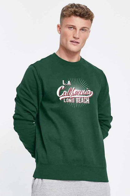Richman Men's Long Beach California Printed Fleece Sweat Shirt