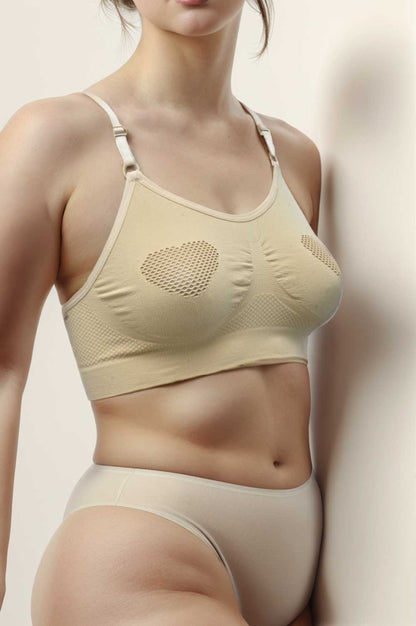 Women's Heart Design Shoulder Stripes Bidi Bra Women's Lingerie CPUS 