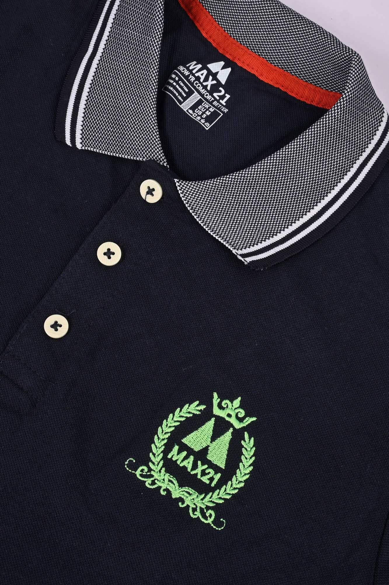 Max 21 Men's Crown Max Embroidered Pique Polo Shirt Men's Polo Shirt SZK 