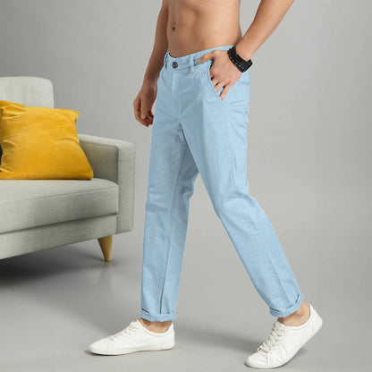 ZR Men's Slim Fit Chino Pants Men's Chino First Choice Sky 28 30