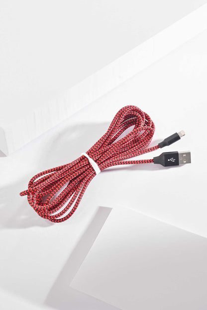 Clown Fast Charging Cable For i Phone - 3 Meter Mobile Accessories NB Enterprises Red 