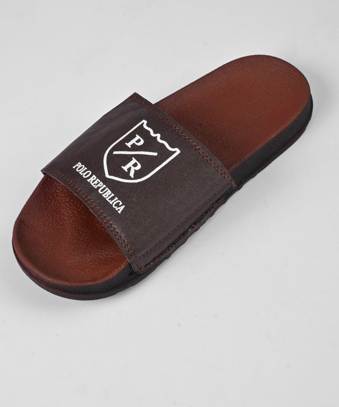 Men's PR Logo Printed Style Slides Men's Shoes SNAN Traders Brown EUR 39 