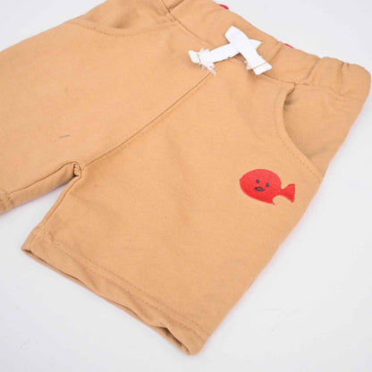 Little Junior Kid's Fish Embroidered Terry Shorts
