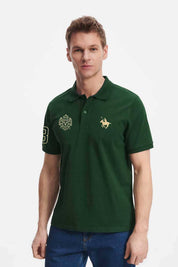 Polo Republica Men's Horse Emblem & 8 Embroidered Short Sleeve Polo Shirt
