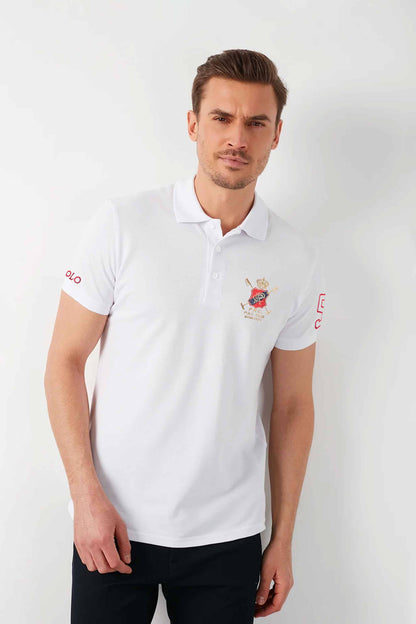 Polo Republica Men's Polo Crest & 5 Embroidered Short Sleeve Polo Shirt Men's Polo Shirt Polo Republica 