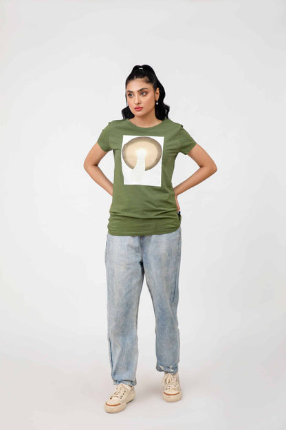 Madamadam Women's Mushroom Printed Short Sleeve Tee Shirt Women's Tee Shirt MADAMADAM 