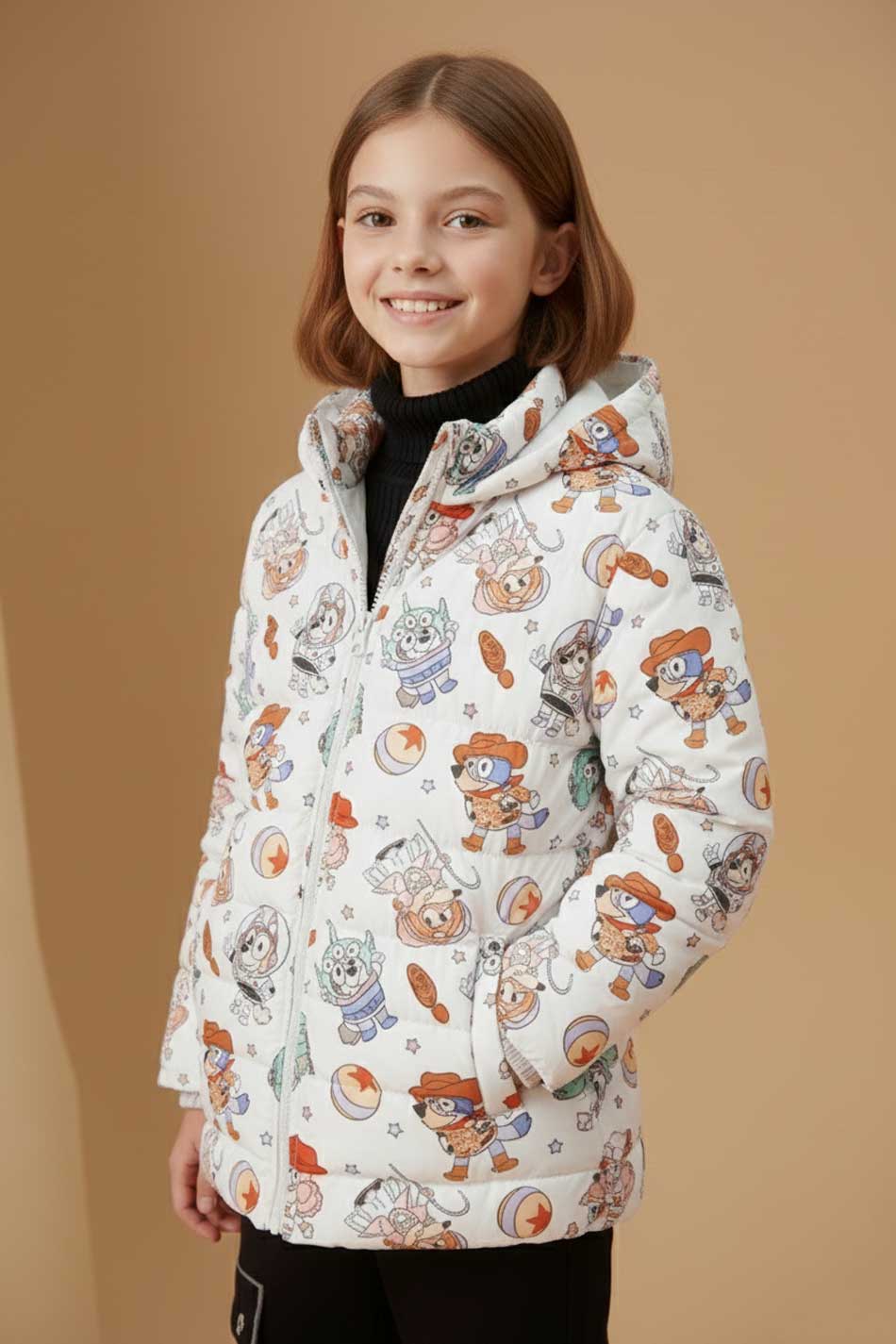 Olive Outfits Kid's Andy Hooded Puffer Jacket