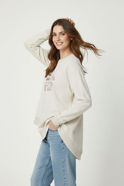 L.A.T Women's Printed High Low Hem Minor Fault Sweat Shirt