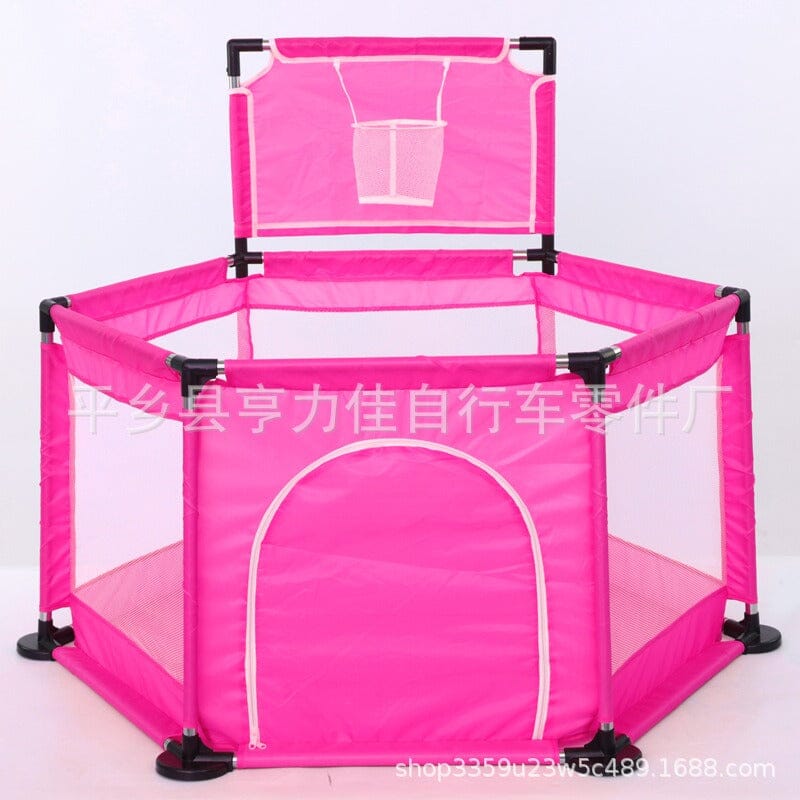 Kids Foldable Playpen Tent With Basketball Hoop