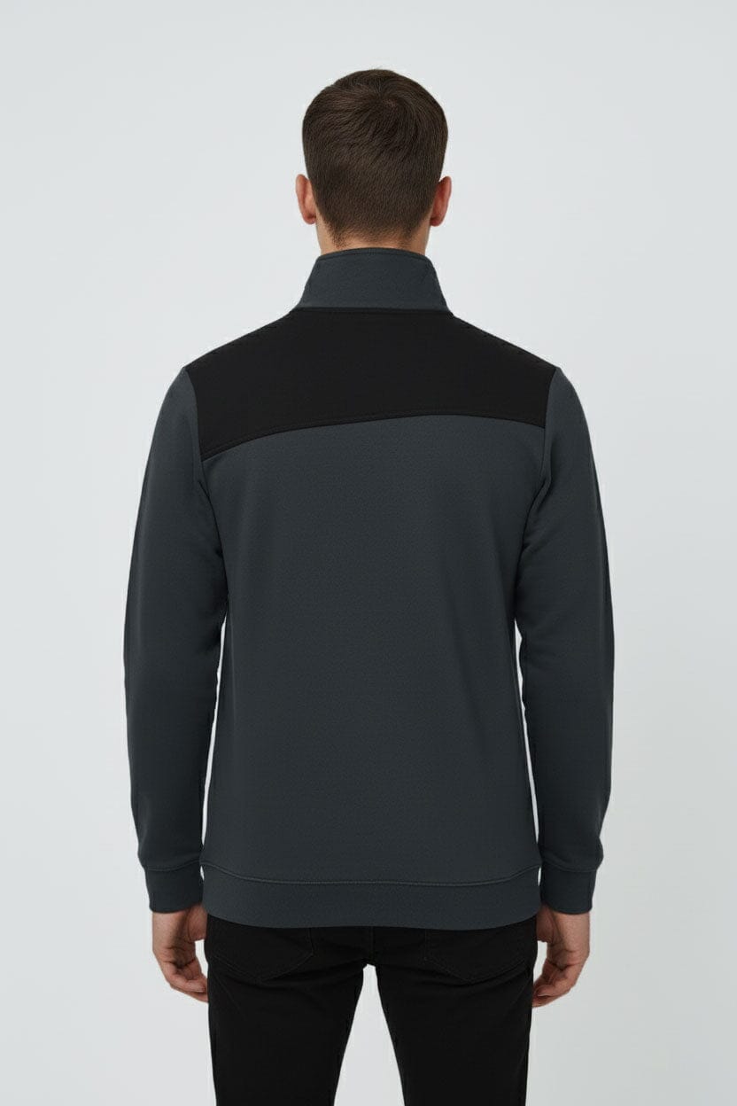 Cut Label Men's Embroidered Quarter Zipper Sweatshirt