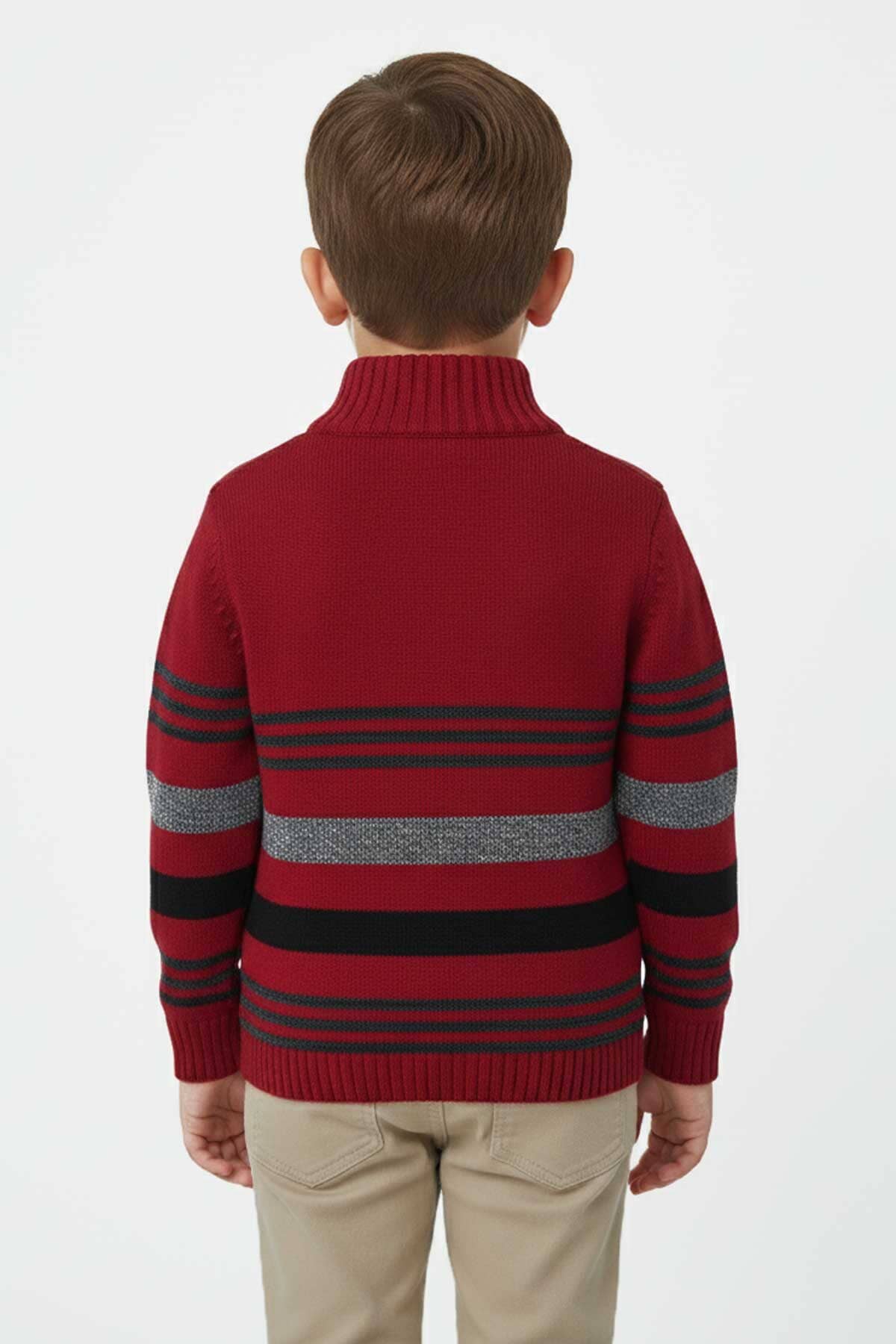 Yes Mom Boy's Quarter Zipper Knitted Sweater
