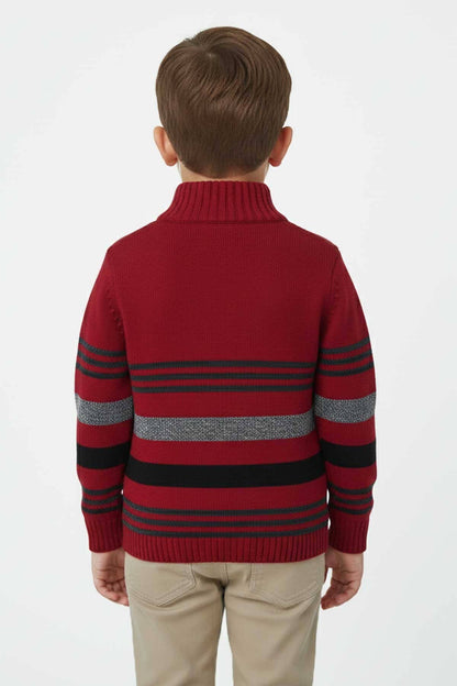 Yes Mom Boy's Quarter Zipper Knitted Sweater