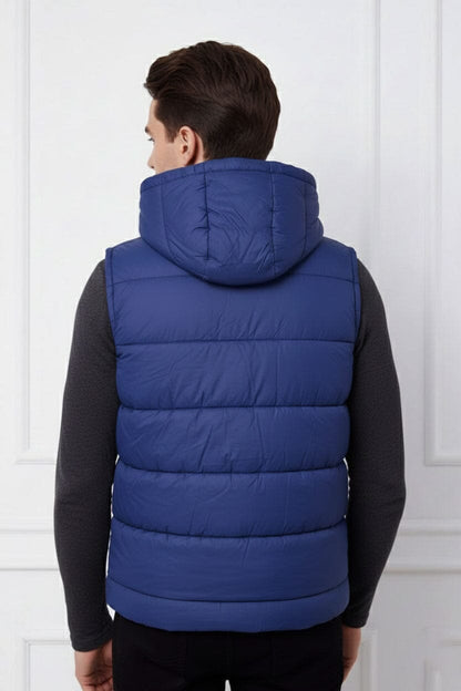 Men's Anchor Detachable Hood Puffer Gilet