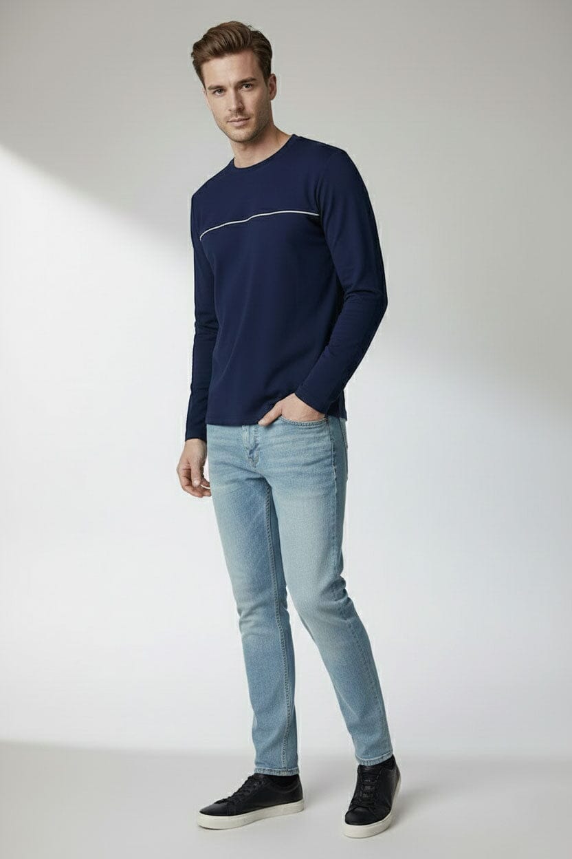 Men's Chest Piping Minor Fault Tee Shirt