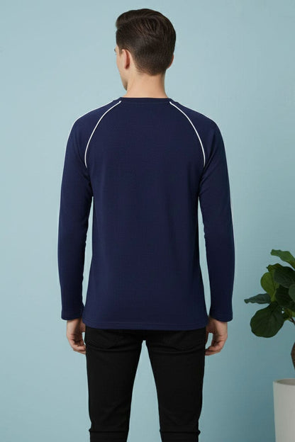 Men's Striped Raglan Sleeve Tee Shirt