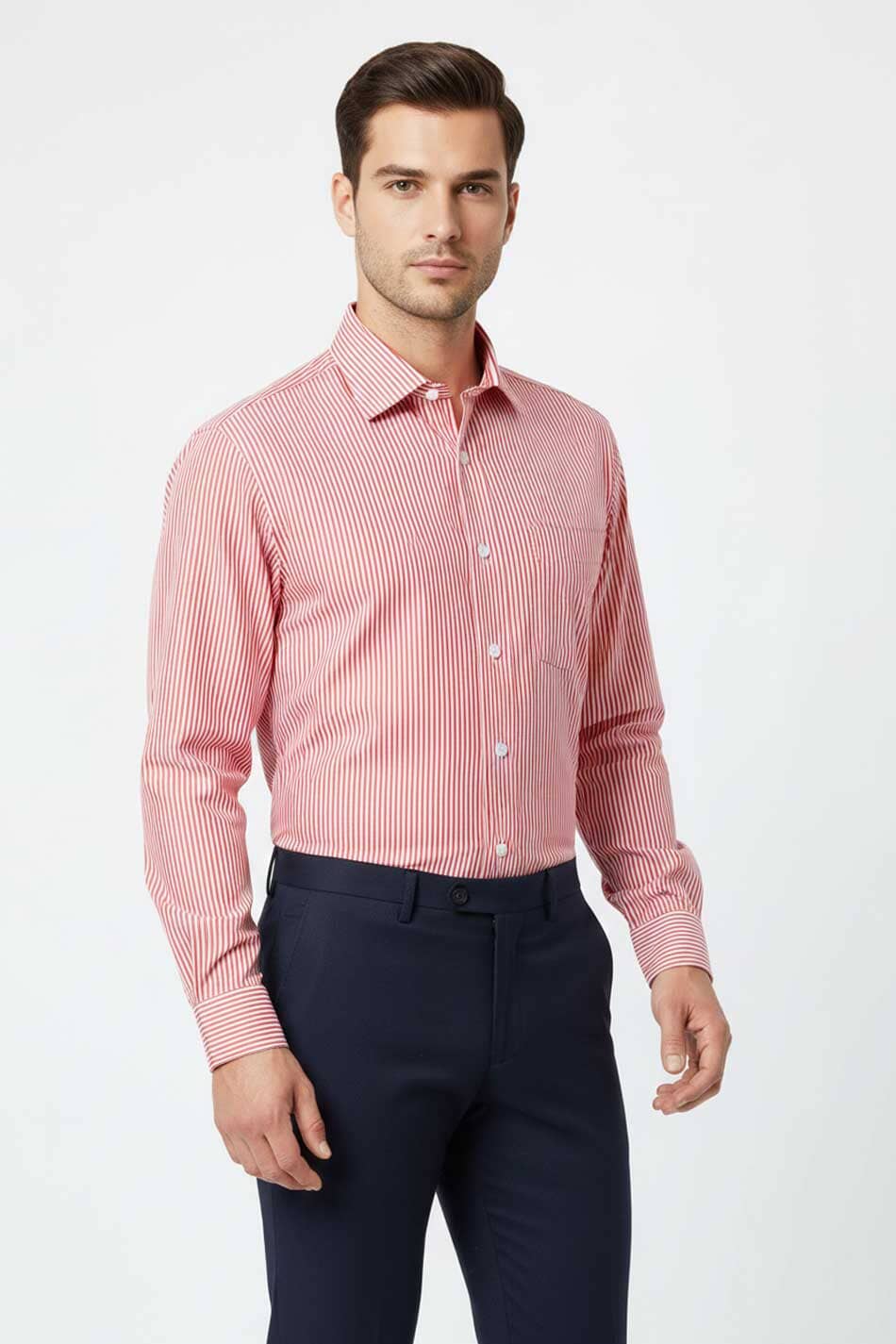 Eternity Men's Slim Fit Thin Striped Formal Shirt