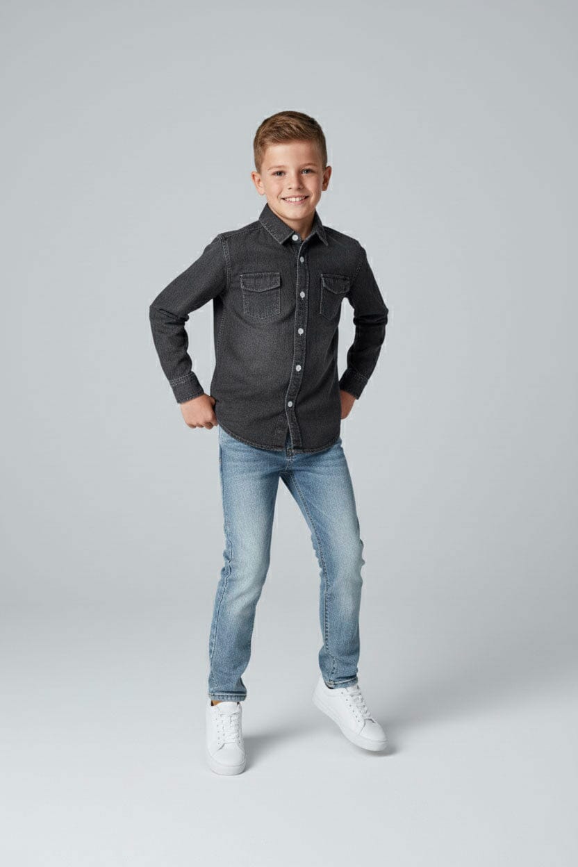 Styles Republic Boy's Basic Denim Casual Shirt