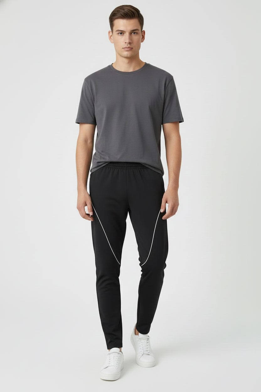 Men's Slim Fit Piping Panel Activewear Trousers
