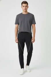 Men's Slim Fit Piping Panel Activewear Trousers