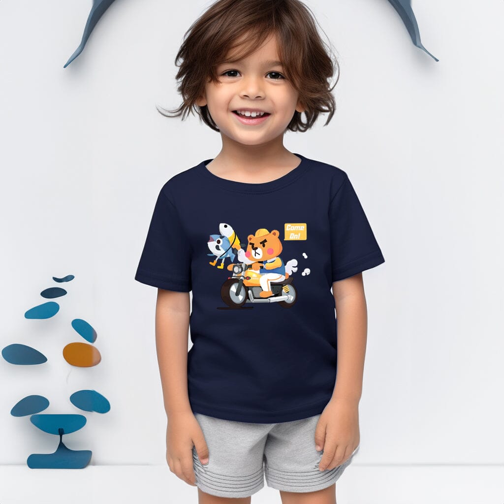 Polo Republica Boy's Bear & Fish Printed Tee Shirt Boy's Tee Shirt Polo Republica Navy 1-2 Years 