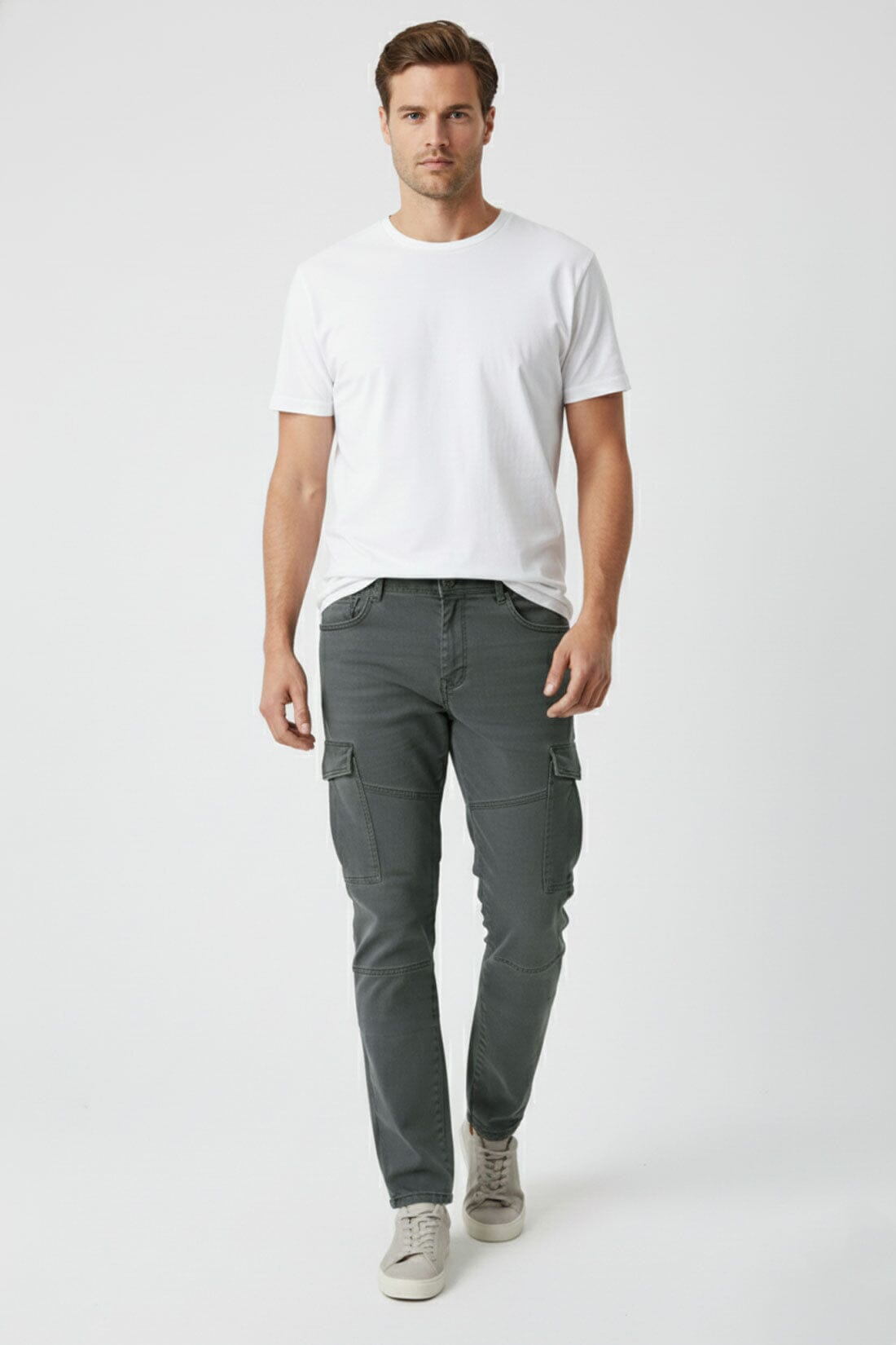 D&Co Men's Slim Fit Premium Cargo Denim
