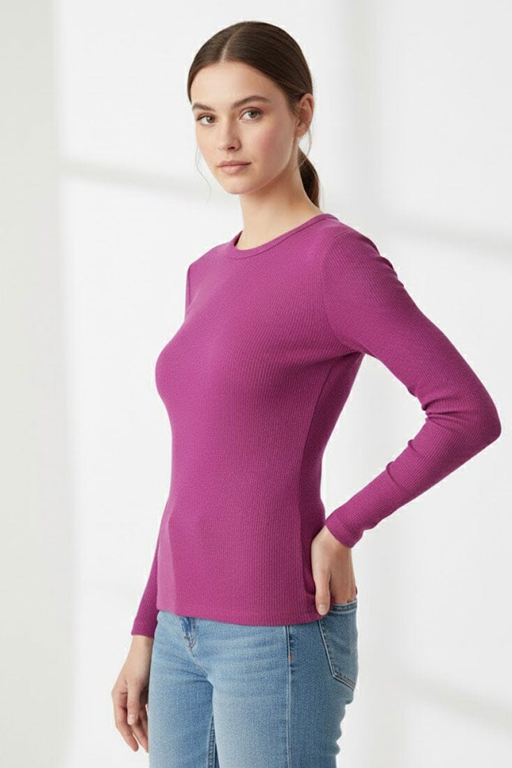 Max 21 Women's Waffle Knit Tee Shirt