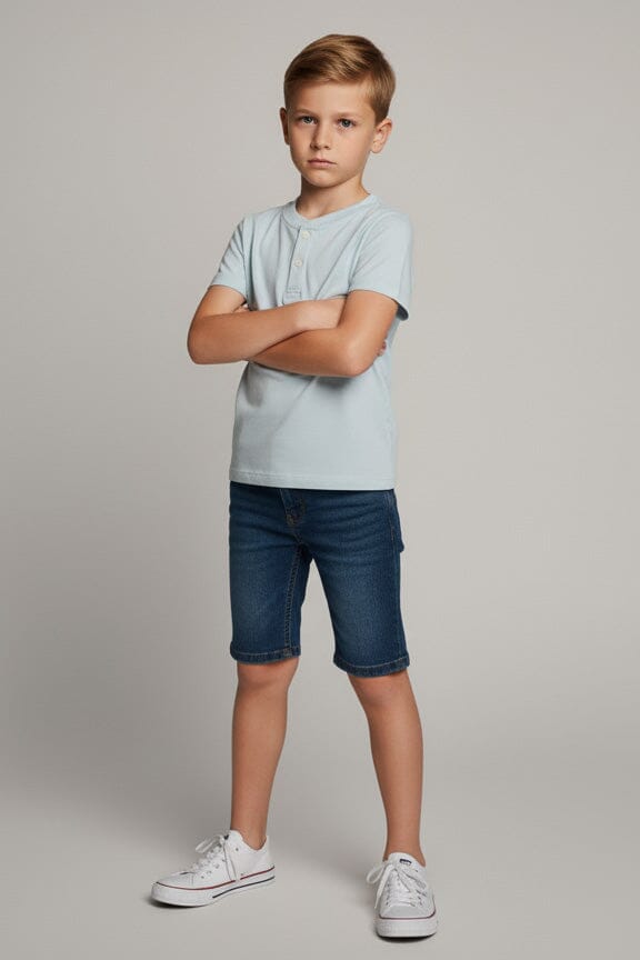 Styles Republic Boy's Basic Henley Tee Shirt