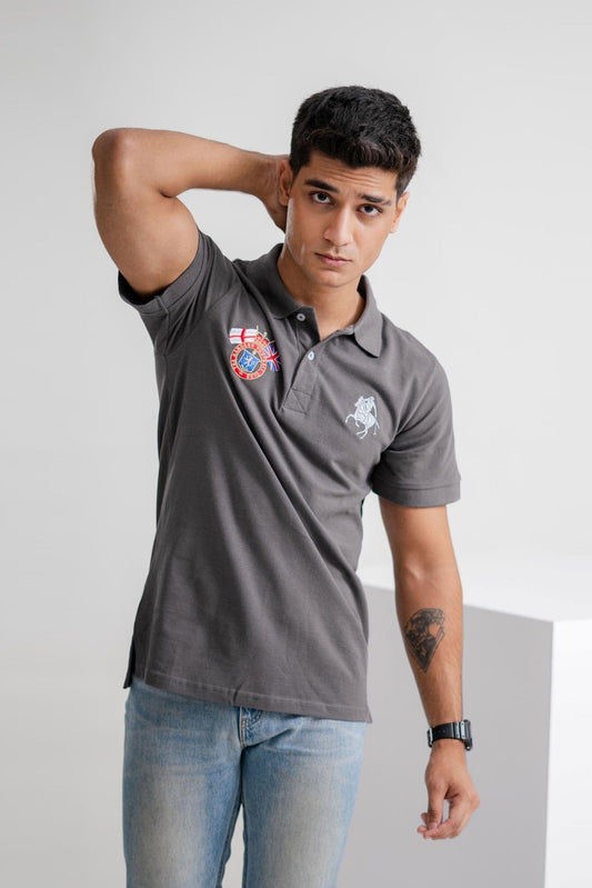 Polo Republica Men's Horse Rider & Rangers Crest Embroidered Short Sleeve Polo Shirt