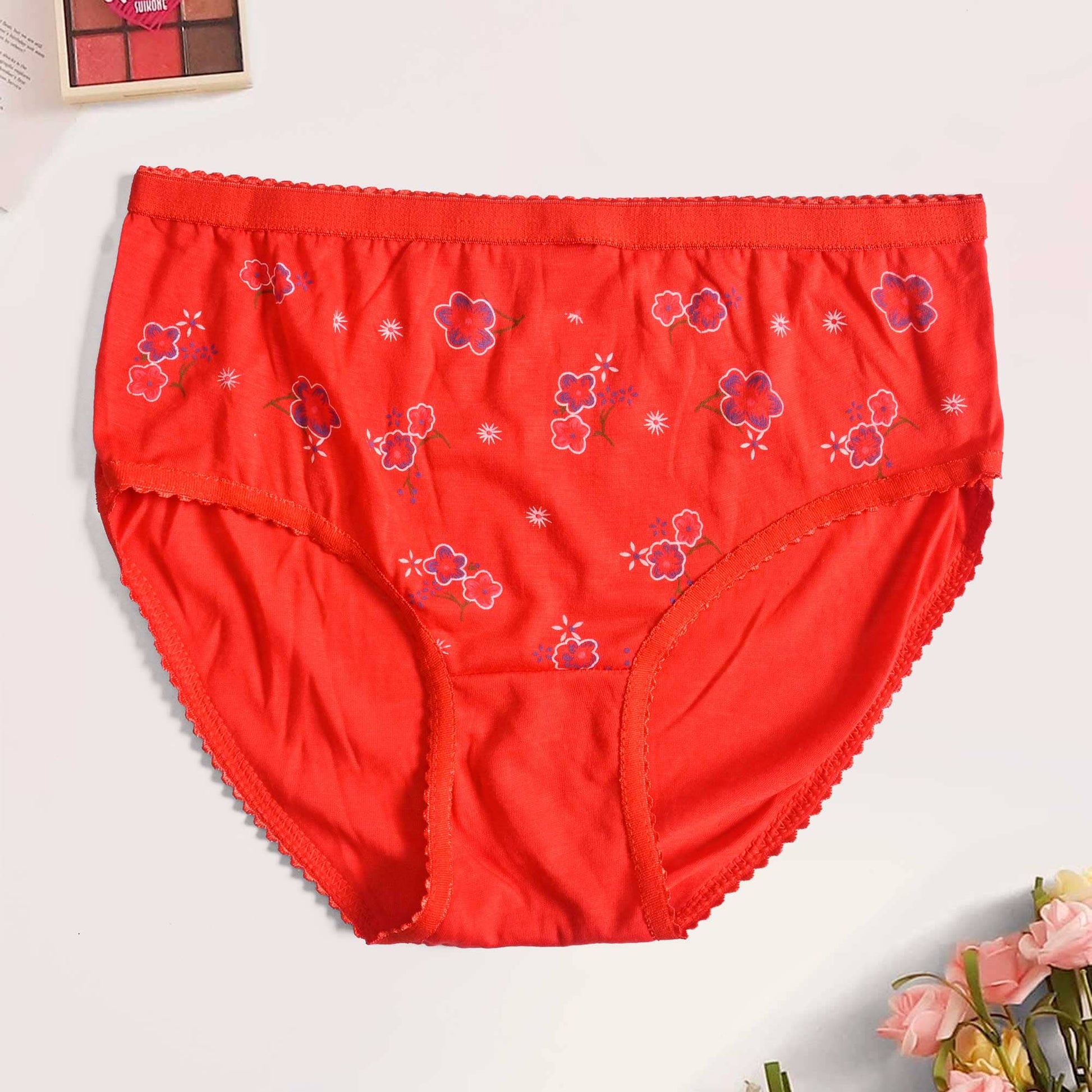 Women's Brighton Floral Printed Underwear Women's Lingerie SRL Red D1 Waist 30-34