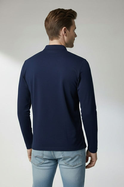 Men's Chest Striped Polo Shirt