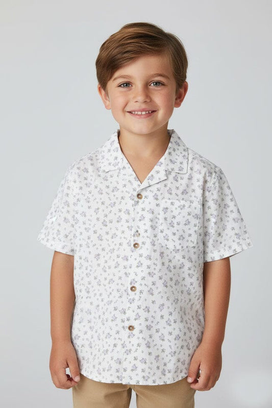 Styles Republic Boy's Floral Short Sleeve Casual Shirt