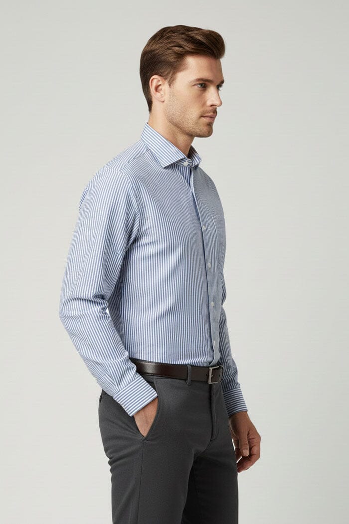 Eternity Men's Striped Slim Fit Formal Shirt