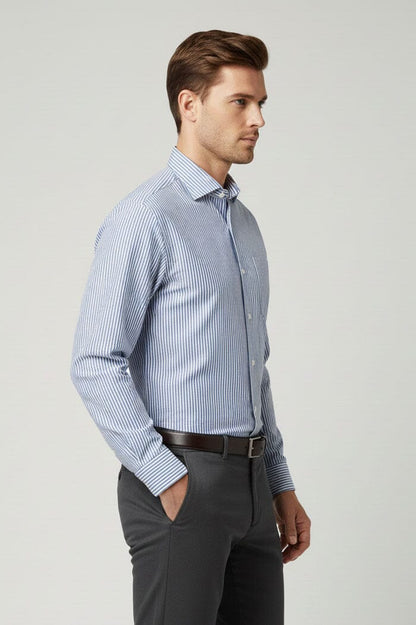 Eternity Men's Striped Slim Fit Formal Shirt