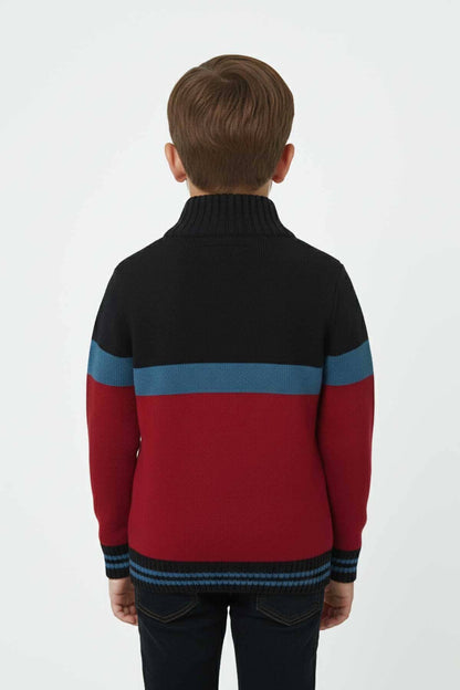 Yes Mom Boy's Broome Quarter Zipper Knitted Sweater