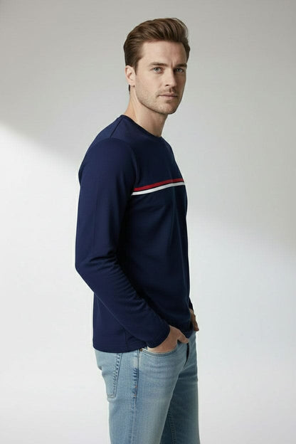 Men's Chest Striped Tee Shirt