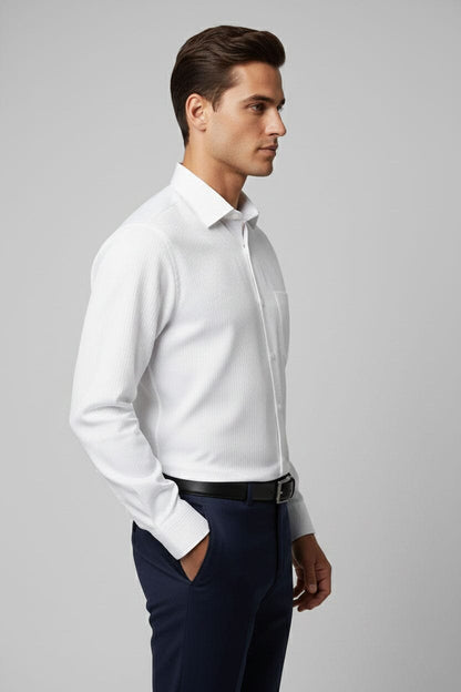 Eternity Men's Striped Classic Fit Formal Shirt