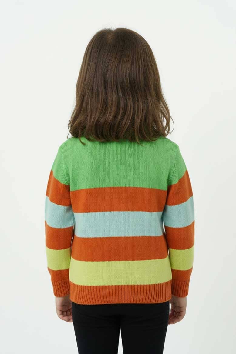 Yes Mom Girl's Flower Knitted Sweater