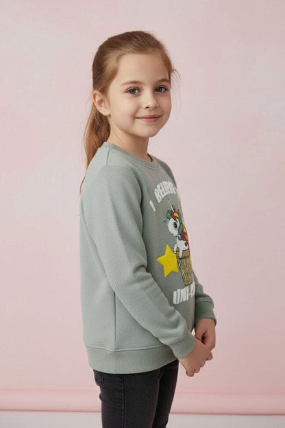 Minoti Girl's Believe In Uni-Corn Sweatshirt