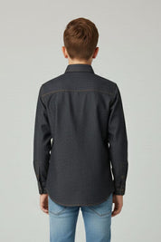 Styles Republic Boy's Geometric Denim Casual Shirt