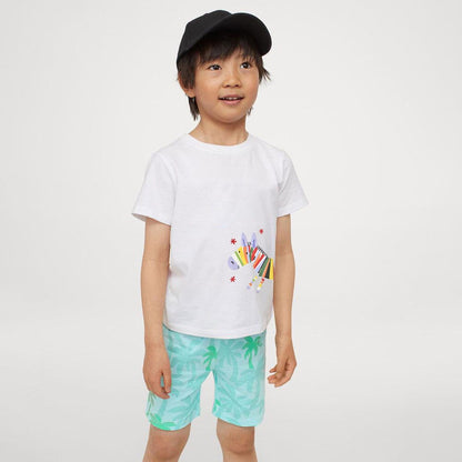 Polo Republica Boy's Colorful Zebra Printed Tee Shirt