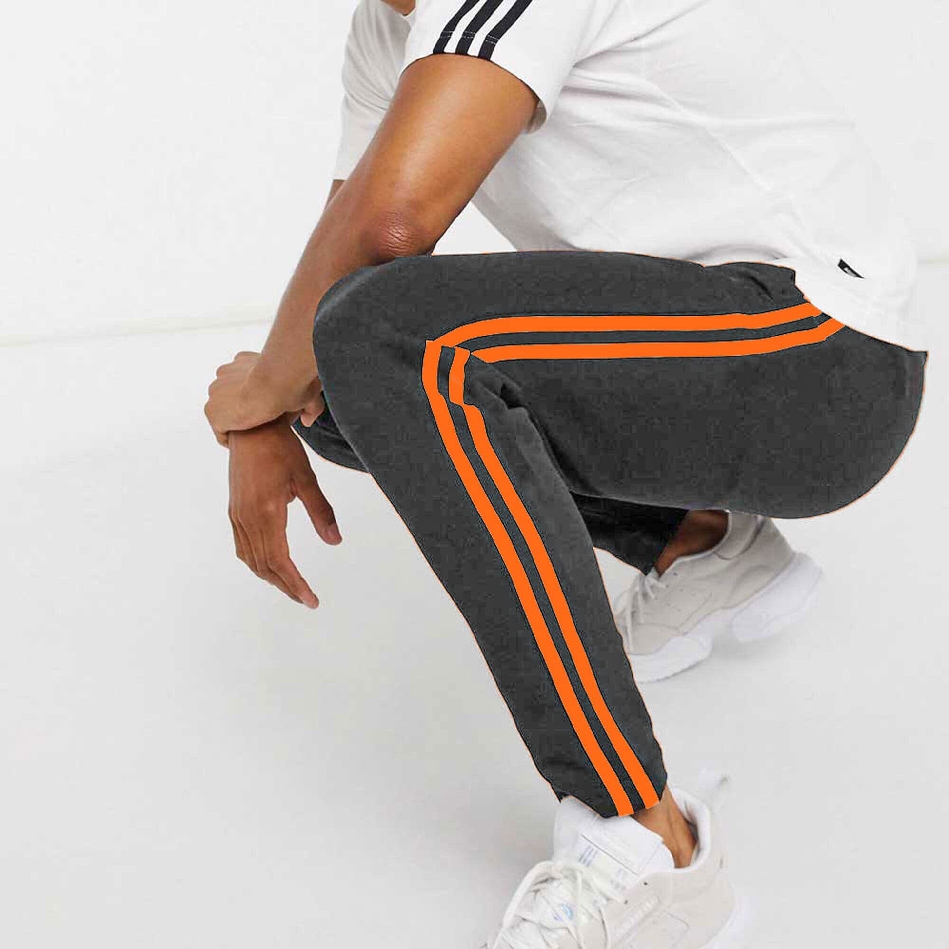 Poler Chitose Men's Super Soft Striped Minor Fault Trousers Men's Trousers IBT Charcoal & Orange XS 