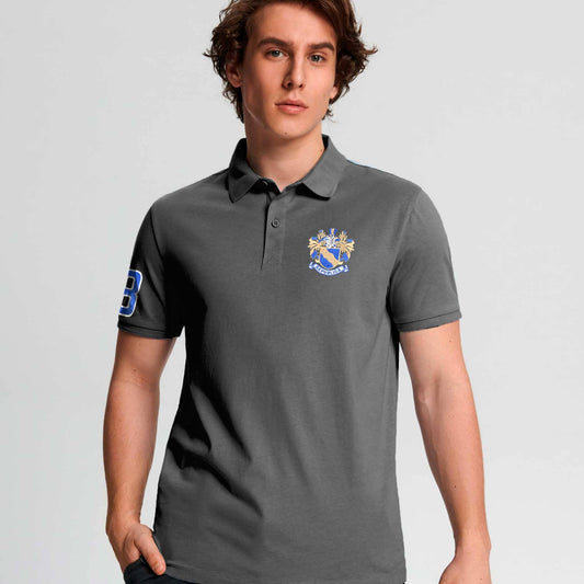 Polo Republica Men's Emblem & 8 Embroidered Short Sleeve Polo Shirt Men's Polo Shirt Polo Republica Graphite S 
